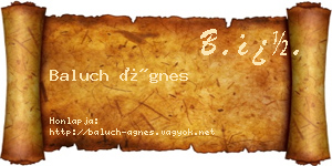Baluch Ágnes névjegykártya